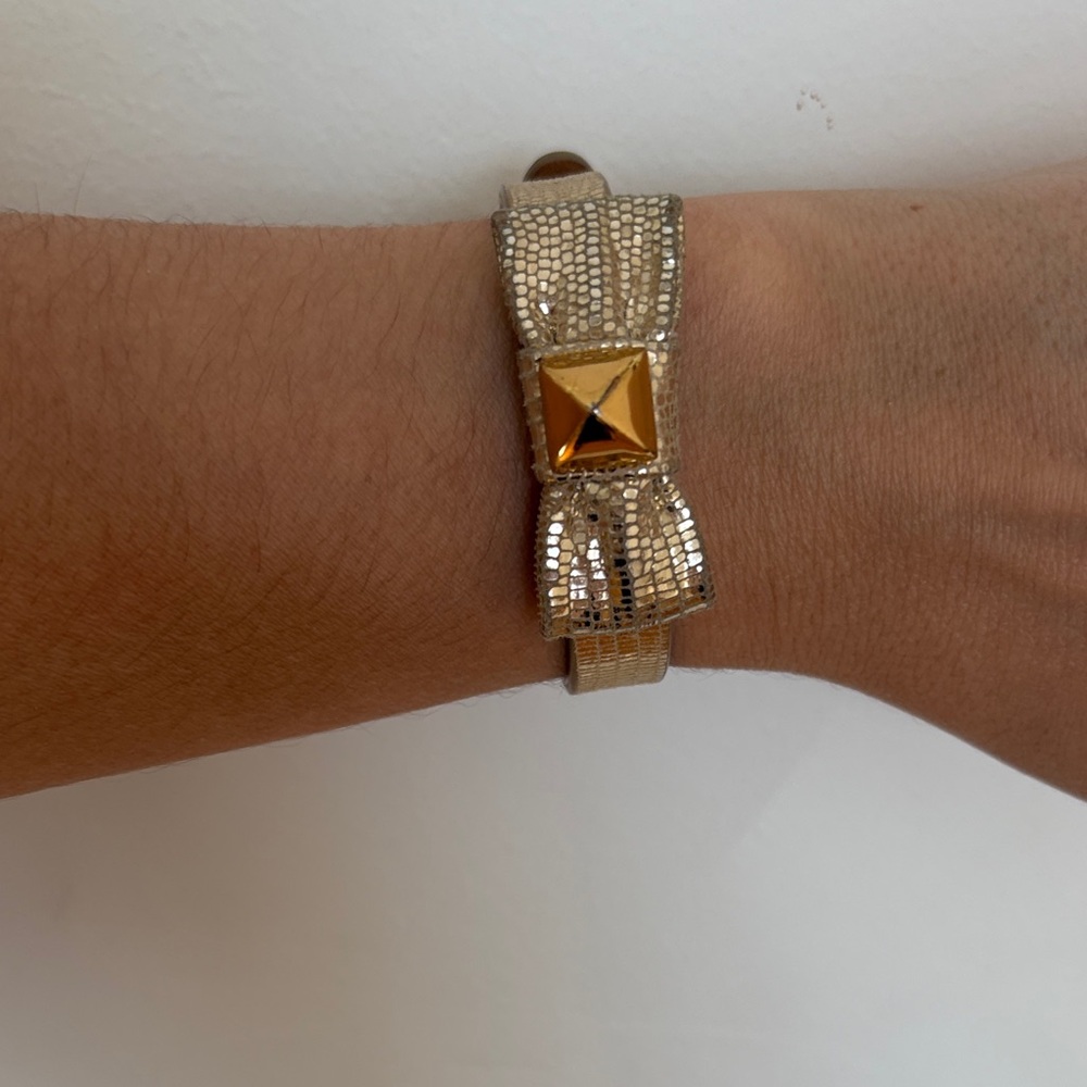 Gold Bow Bracelet leather Juicy Couture